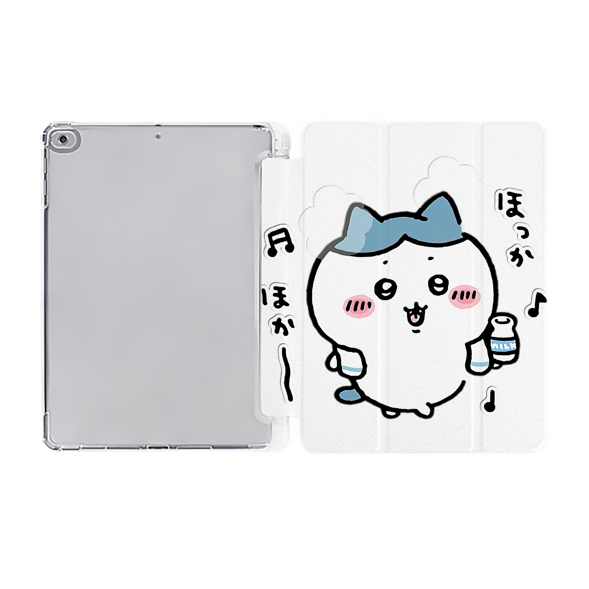 （画像用） ちいかわ ハチワレ Chii-kawa hachiware IPad ケース ペン収納付き 三つ折りスタンド PUレザー×シリコン 対応機種9.5/10.5/10.9インチ